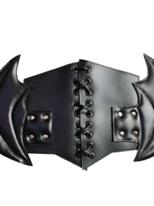 CONTURILLA DE ELASTICO,TIPO  CORSET CON ALAS,GOTICO. - Negro - Ver 2