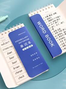 1本綠色英文單詞筆記本帶便攜式封面板,適用於詞彙記憶和筆記,非常適合英語學習 - 綠色 - 查看 8