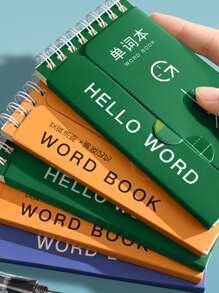 1本綠色英文單詞筆記本帶便攜式封面板,適用於詞彙記憶和筆記,非常適合英語學習 - 綠色 - 查看 3