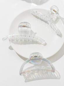 3pcs/Set Ladies' Transparent Simple Hair Claws Claw Accessories For Daily Wear - White - View 1