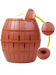 1入组海盜桶兒童玩具互動小棋盤遊戲把戲劍桶 - 紅色 - 查看 4