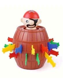 1入组海盜桶兒童玩具互動小棋盤遊戲把戲劍桶 - 紅色 - 查看 1