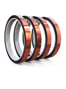 4 Rolls 1cm X 9.5cm (108ft) Heat-resistant Sublimation Transfer Tape With Strong Adhesive For Heat Press, 3d Printing, Soldering - No Mark Or Residue Left - Bronze - View 1