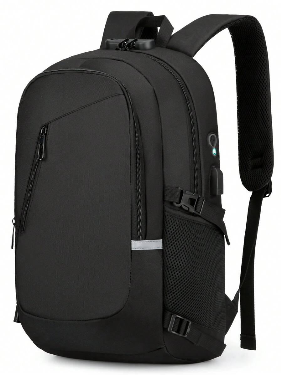 Mochila antirrobo para hombres Mochila impermeable para computadora portátil de 15.6 pulgadas Bolsa de viaje Mochila de trabajo con carga USB Mochila de viaje Mochilas Mochila escolar Mochila para hombres para vacaciones Viajes de negocios Hospital al aire libre Regreso a la escuela para hombres y niños Artículos esenciales para viajes de estudiantes Accesorios de viaje - Negro - Ver 1