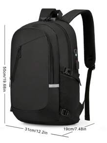 Mochila antirrobo para hombres Mochila impermeable para computadora portátil de 15.6 pulgadas Bolsa de viaje Mochila de trabajo con carga USB Mochila de viaje Mochilas Mochila escolar Mochila para hombres para vacaciones Viajes de negocios Hospital al aire libre Regreso a la escuela para hombres y niños Artículos esenciales para viajes de estudiantes Accesorios de viaje - Negro - Ver 9