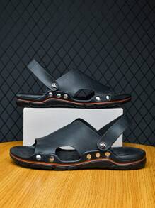 Men's Fashionable And Versatile Casual Sandals - Black - View 5