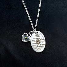 Uloveido Inspirational God Grant Me Serenity Prayer Necklace for Women, Courage Oval Pendant, Mustard Seed Heart Charms Y827 (Heart) - As Shown - View 7