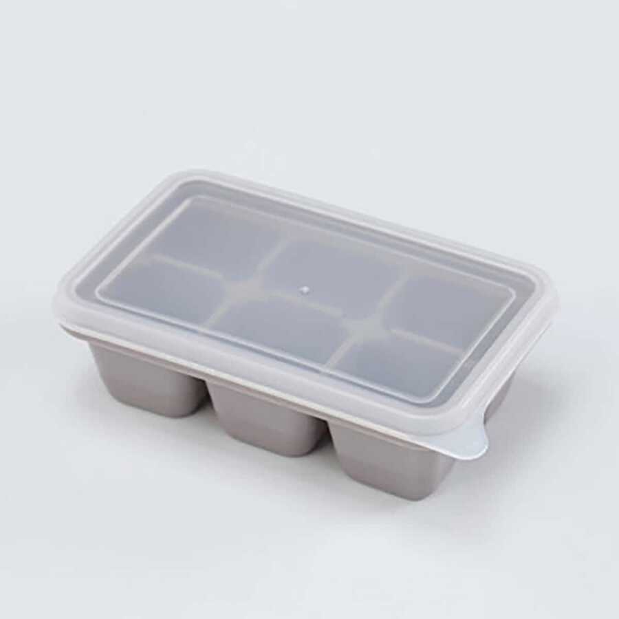1pc Minature Silicone Ice Model With Cover, Reusable And Safe Ice Tray With Detachable Lid For Bar Parties - Grey - View 1