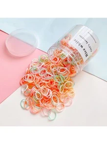 500pcs Women's Thickened And Widened Elastic Hair Bands With High Elasticity, Non-Damaging Side Hair Tie, Disposable Colorful Small Hair Bands Casual
