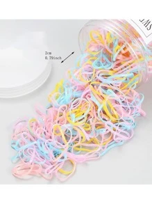 500pcs Women's Thickened And Widened Elastic Hair Bands With High Elasticity, Non-Damaging Side Hair Tie, Disposable Colorful Small Hair Bands Casual