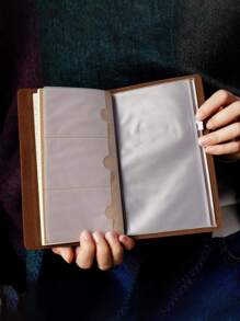 1本棕色皮革筆記本,復古風格包裝閉合日誌,具有創意設計,可攜式旅行日記,日常筆記本 - 棕色 - 查看 3