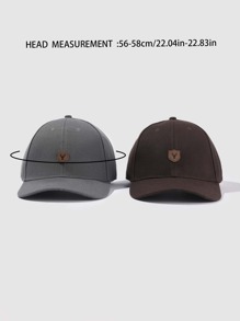 2入組無性別馴鹿貼布純色休閒棒球帽，適用於戶外活動防曬，作為禮物，派對、旅行、工作和日常穿著時時尚棒球帽，可調節大小 - 彩色 - 查看 3