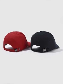 2pcs Unisex Iron Tag M Logo Minimalist Solid Color Casual Baseball Cap, Perfect For Outings, Sun Protection, Adjustable, Suitable For Couples, Cool And Fashionable Baseball Cap, Dad Hat Style, Ideal For Parties, Travel, Work And Home - Multicolor - View 3