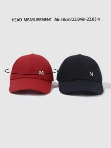 2pcs Unisex Iron Tag M Logo Minimalist Solid Color Casual Baseball Cap, Perfect For Outings, Sun Protection, Adjustable, Suitable For Couples, Cool And Fashionable Baseball Cap, Dad Hat Style, Ideal For Parties, Travel, Work And Home - Multicolor - View 4