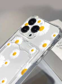 Flower Print Clear Phone Case - Multicolor - View 3