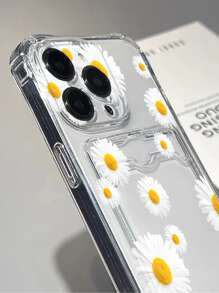 Flower Print Clear Phone Case - Multicolor - View 4