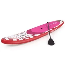 Goplus 10.5'Inflatable Stand Up Paddle Board SUP W/Carrying Bag Aluminum Paddle - Pink - View 10