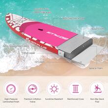 Goplus 10.5'Inflatable Stand Up Paddle Board SUP W/Carrying Bag Aluminum Paddle - Pink - View 6