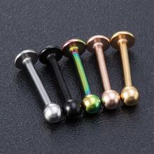 24 cái 16G Thép không gỉ 3MM Trái bóng Labret Môi Hoa tai Nghiên cứu Barbell , 10mm Quán bar Chiều dài Đồ trang sức xuyên cơ thể - Nhiều màu - Xem 4