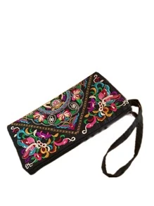 豪華晚餐包、晚餐包迷人、優雅、精緻、安靜豪華花卉刺繡手腕包適合女士、女士、派對女孩、新娘完美的派對、婚禮、舞會、晚餐/宴會、晚餐/宴會、最佳禮物適合女性媽媽老師朋友伴娘 - 彩色 - 查看 3