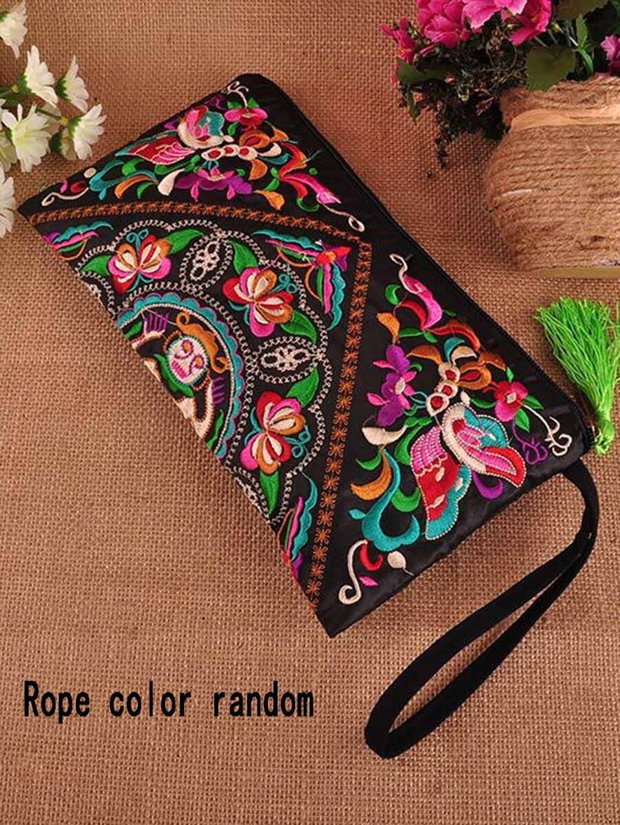 豪華晚餐包、晚餐包迷人、優雅、精緻、安靜豪華花卉刺繡手腕包適合女士、女士、派對女孩、新娘完美的派對、婚禮、舞會、晚餐/宴會、晚餐/宴會、最佳禮物適合女性媽媽老師朋友伴娘 - 彩色 - 查看 1