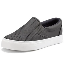 JENN ARDOR Women's Slip On Sneakers Fashion Flats Comfortable Casual Walking Shoes - 黑色 - 查看 1