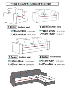 1pc Universal Solid Color Elastic Sofa Cushion Cover, Suitable For Four Seasons And Scratch Resistant - Blue - View 3