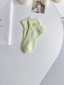 踝透氣壓力襪帶拱形支撐舒適軟墊無痕短襪適合女士和男士競技跑步騎行遠足 - 綠色 - 查看 2