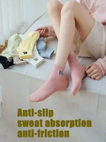 踝透氣壓力襪帶拱形支撐舒適軟墊無痕短襪適合女士和男士競技跑步騎行遠足 - 綠色 - 查看 4