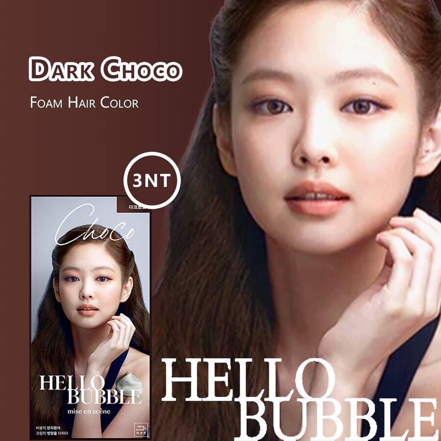 MISE EN SCENE Hello Bubble Tinte Capilar en Espuma Suave #Color 3Nt Choco Oscuro Protege, Enriquece, 95g - Multicolor - Ver 1