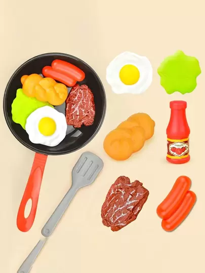 1 pieza Juego de sartén de cocina de juguete para niños con verduras y accesorios, 8 piezas, regalo perfecto para niños y niñas, juguetes de cocina, Halloween, cocina de juguete, juguetes de cocina, Halloween, Cocina para niños