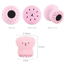 Silicone Octopus Face Cleansing Brush, Jellyfish Double-Sided Facial Cleansing Brush For Blackhead Removal And Face Cleaning, Silicone Face Wash Brush - Pink - View 6