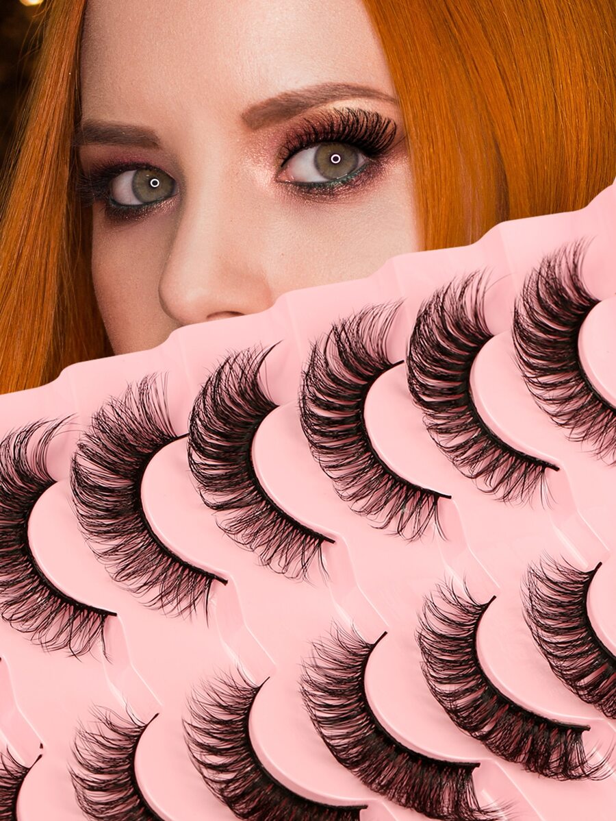 7對/套7-16mm十字交叉捲曲假睫毛 - 黑色 - 查看 1