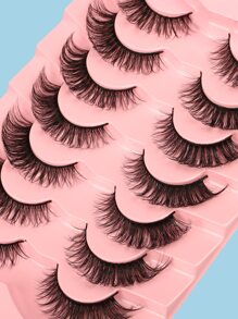 7對/套7-16mm十字交叉捲曲假睫毛 - 黑色 - 查看 4