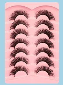 7對/套7-16mm十字交叉捲曲假睫毛 - 黑色 - 查看 3