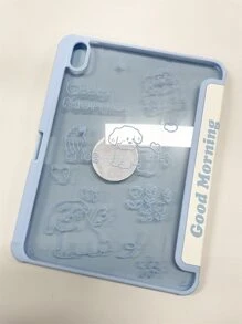 Ins Style 狗图案平板电脑保护套适用于 iPad Air 5、iPad Mini 6、iPad Pro、2021 平板电脑，带触控笔插槽和磁性闭合 - 白色 - 查看 2