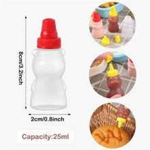 12 piezas portátil con dibujos animados patrón Botella de salsa Dispensador embalar - Multicolor - Ver 5