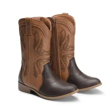 Girls Cowgirl Cowboy Western Boots Mid Calf Riding Shoes Little Kid/Big Kid - 棕色 - 查看 8