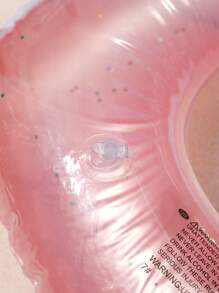 1入組心形PVC金屬亮絲充氣游泳圈,透明 - 藕粉色 - 查看 3