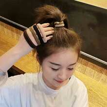 1set 5pcs Thicker & High Elasticity Chocolate Color Seamless Hair Ties Casual - Multicolor - View 6