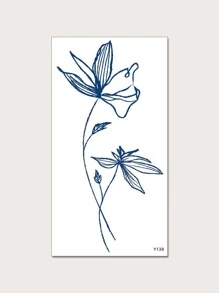 KING HORSE Long Lasting Temporary Tattoo Sticker 1 Sheet Waterproof Temporary Tattoo Sticker For Face And Body - Blue - View 2