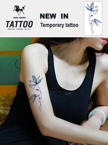 KING HORSE Long Lasting Temporary Tattoo Sticker 1 Sheet Waterproof Temporary Tattoo Sticker For Face And Body - Blue - View 1