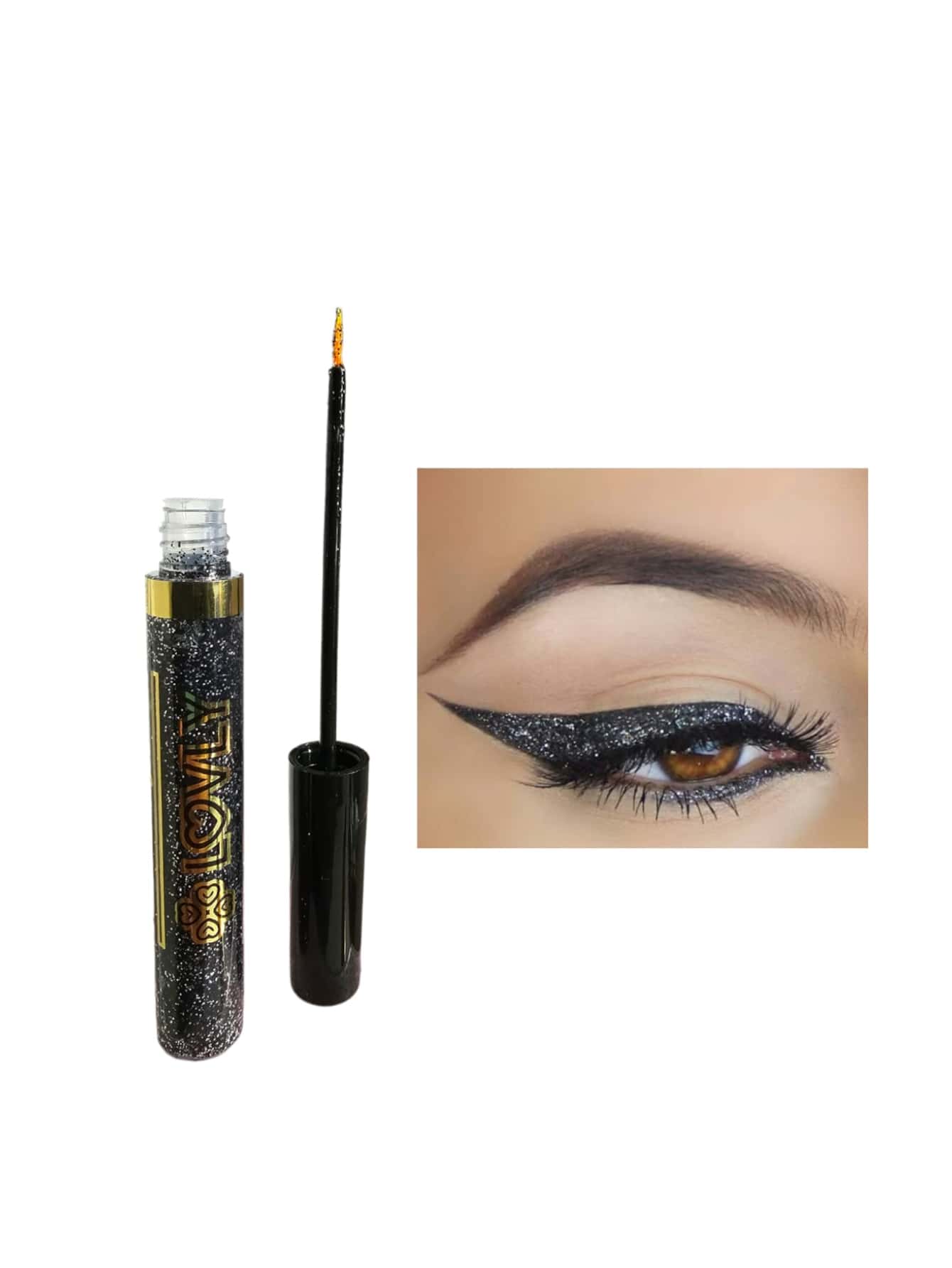Delineadores con glitter - Negro - Ver 1