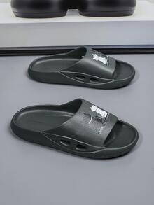 New Lightweight Men's Cartoon Pattern Home Slippers For Bathroom - Army Green - View 3