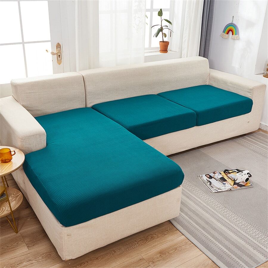 通用沙發套全包四沙發墊套彈性沙發套適用於沙發 - 寶藍色 - 查看 1