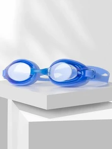 1 件高清硅胶游泳镜现货，防雾游泳镜套装，带防刮防尘盒 - 藍色 - 查看 2