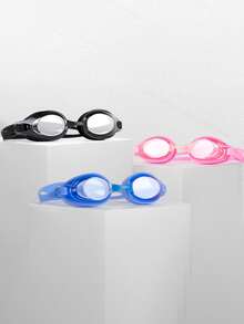 1 件高清硅胶游泳镜现货，防雾游泳镜套装，带防刮防尘盒 - 藍色 - 查看 3