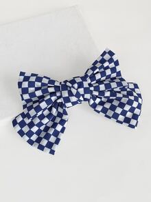 1pc Blue Plaid Hair Clip - Blue - View 3