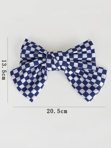 1pc Blue Plaid Hair Clip - Blue - View 6