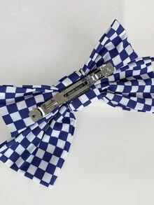 1pc Blue Plaid Hair Clip - Blue - View 5